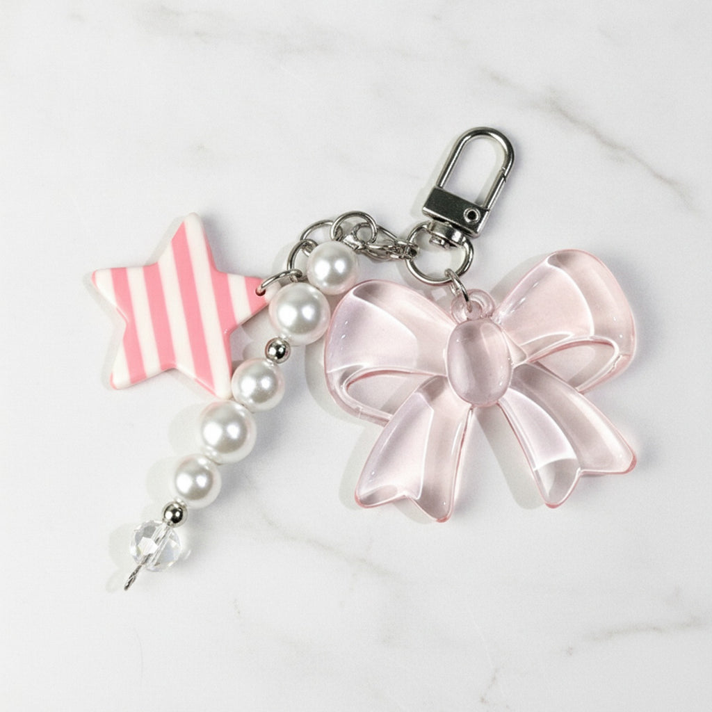 Bow Pearl Star Keychain - Style 3 – novelty & toys (view 2)