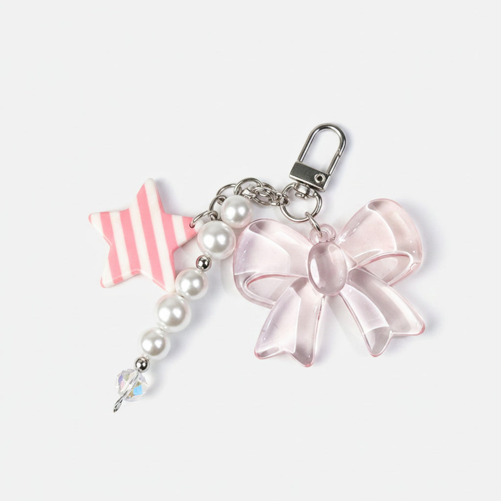 Bow Pearl Star Keychain - Style 3 – novelty & toys (view 1)