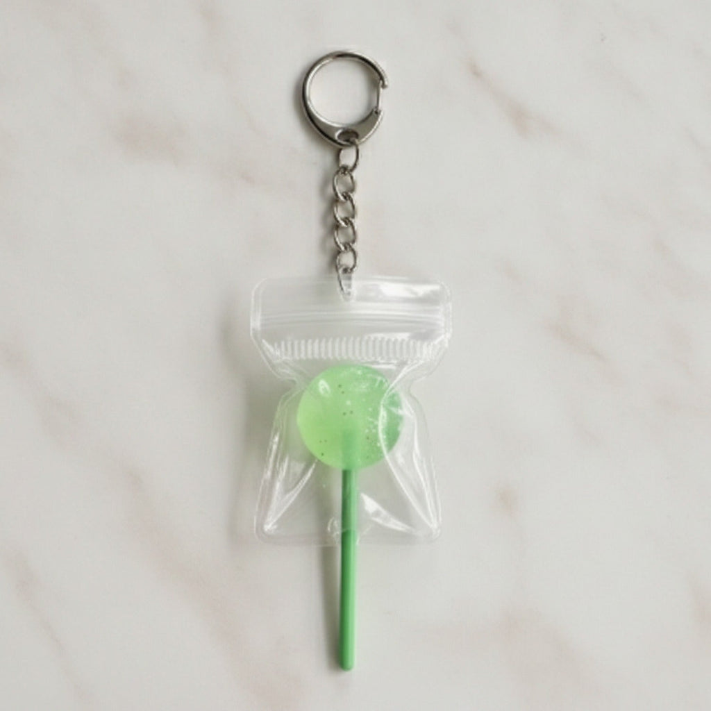 Lollipop Treat Bag Keychain Charm - Green