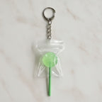 Lollipop Treat Bag Keychain Charm - Green