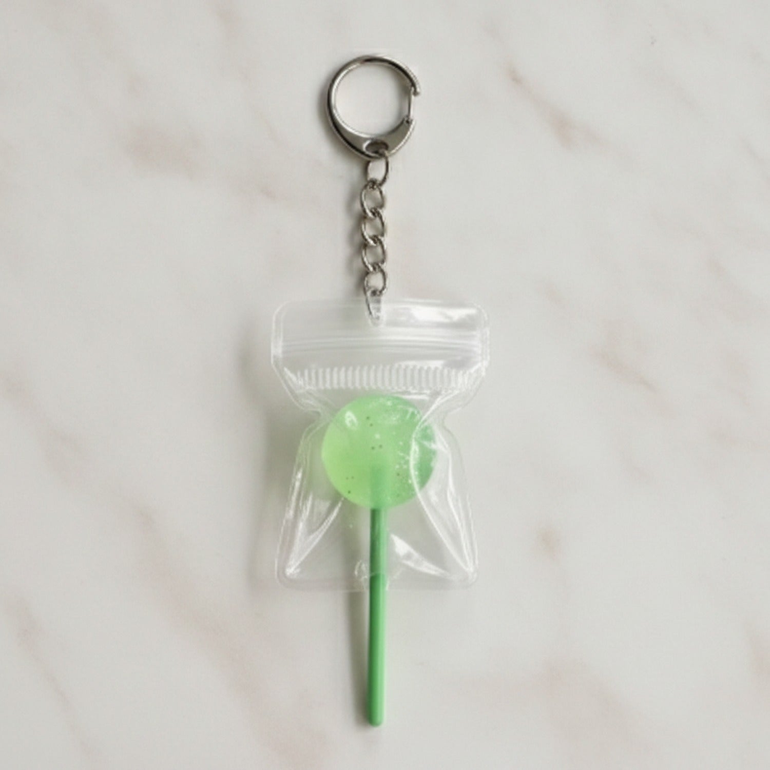 Lollipop Treat Bag Keychain Charm - Green
