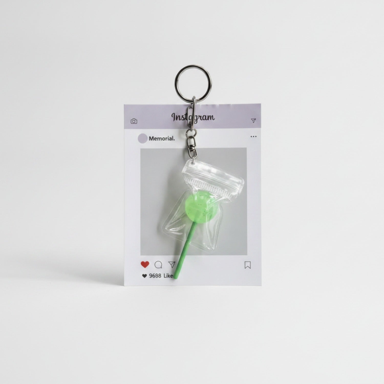 Lollipop Treat Bag Keychain Charm - Green