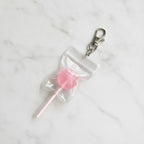 Lollipop Treat Bag Keychain Charm - Pink