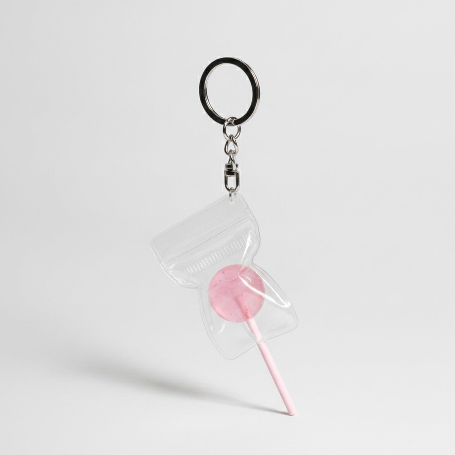 Lollipop Treat Bag Keychain Charm - Pink