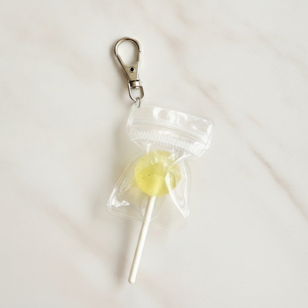 Lollipop Treat Bag Keychain Charm - Yellow