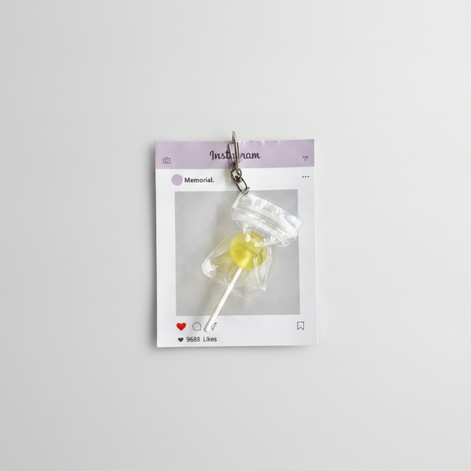 Lollipop Treat Bag Keychain Charm - Yellow