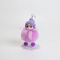 Fuzzy Doll Keychain With Glasses Charm - Light Purple – novelty & toys (view 1)