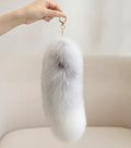 Fluffy White Fur Pom Pom Keychain Charm – novelty & toys (view 1)