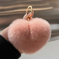 Fuzzy Heart Keychain Pom Pom - Nude Pink – novelty & toys