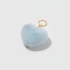 Fuzzy Heart Keychain Pom Pom - Sky Blue