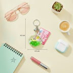Green Turtle Acrylic Shell Keychain with Charm – novelty & toys (view 2)