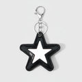 Star Cutout Leather Keychain Charm - Black Star Keychain 1pc – novelty & toys (view 1)