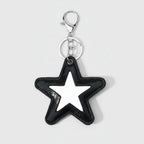 Star Cutout Leather Keychain Charm - Black Star Keychain 1pc – novelty & toys (view 1)