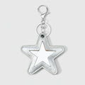 Star Cutout Leather Keychain Charm - Silver Star Keychain – novelty & toys (view 1)