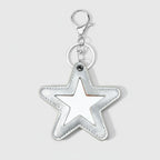 Star Cutout Leather Keychain Charm - Silver Star Keychain – novelty & toys (view 1)