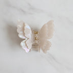 Pearl Butterfly Hair Claw Clip - Beige Butterfly Claw Clip