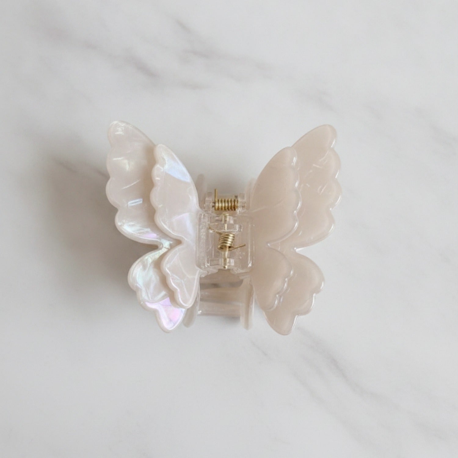 Pearl Butterfly Hair Claw Clip - Beige Butterfly Claw Clip