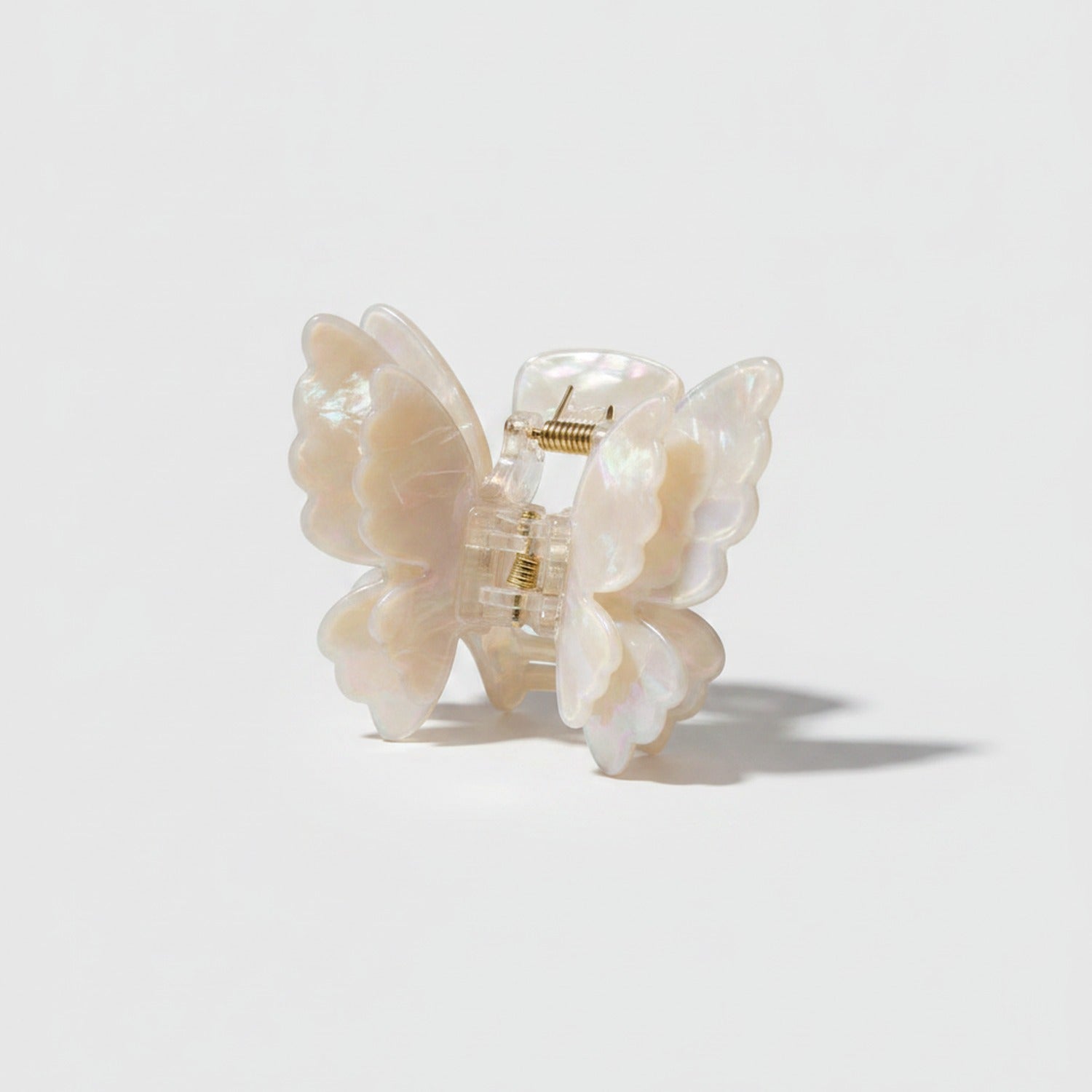 Pearl Butterfly Hair Claw Clip - Beige Butterfly Claw Clip