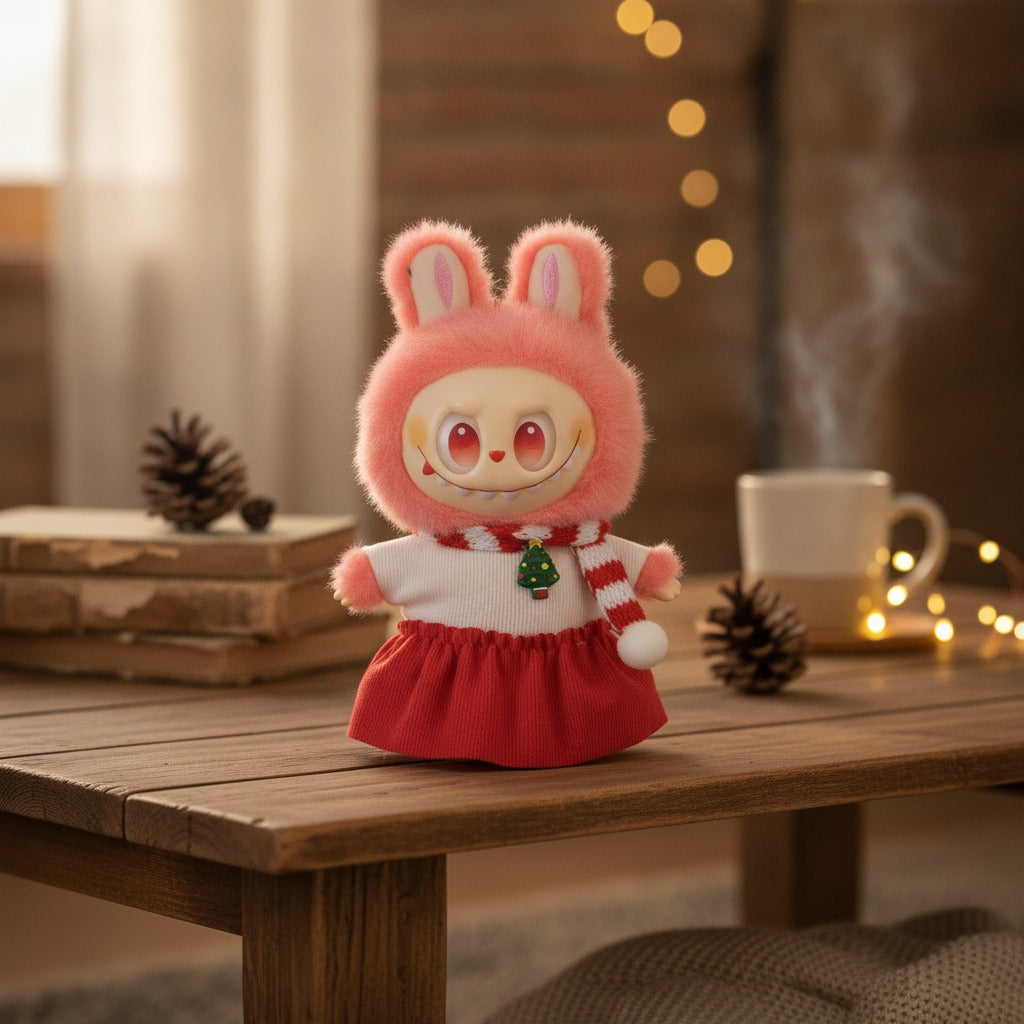 Cute Christmas Bunny Plush Keychain – novelty & toys (view 2)