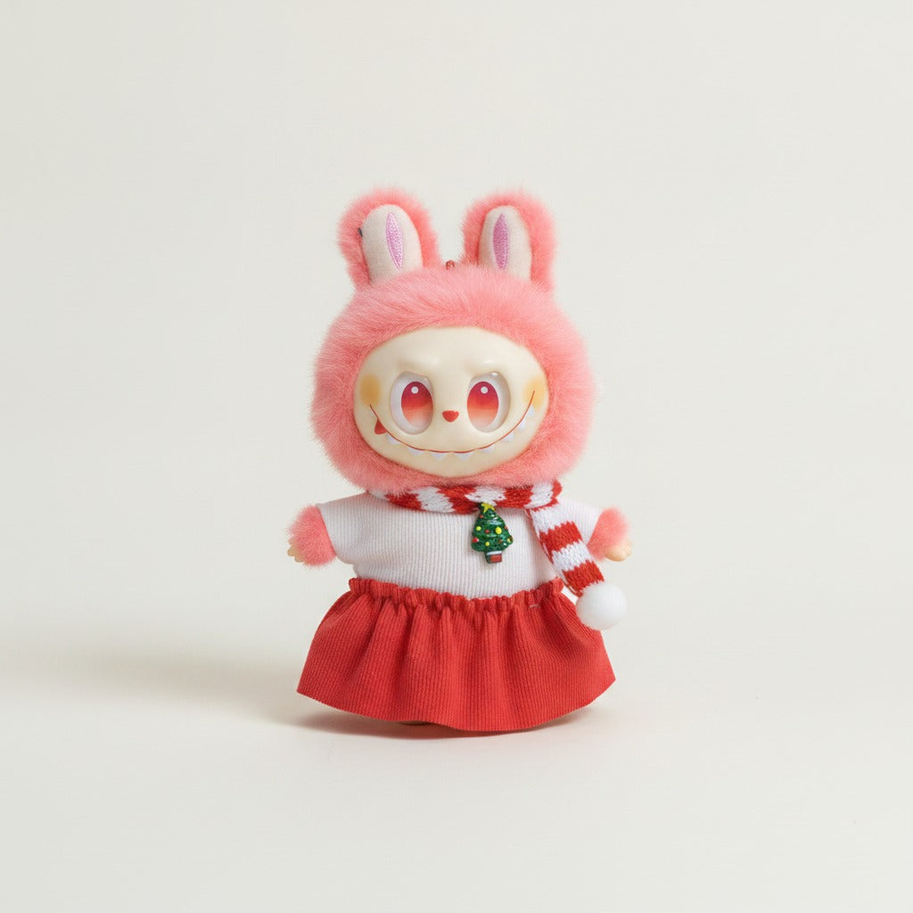 Cute Christmas Bunny Plush Keychain – novelty & toys (view 1)