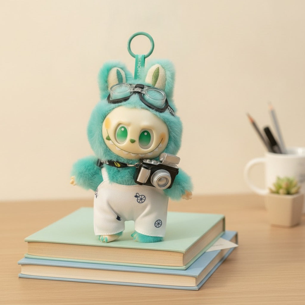 Cute Monster Plush Camera Keychain – novelty & toys (view 2)