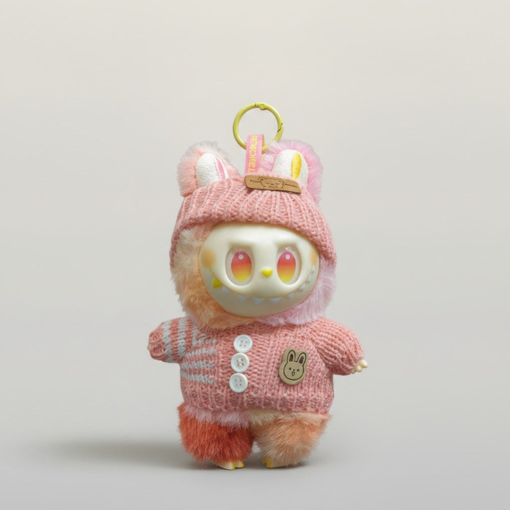 Knitted Bunny Monster Plush Keychain – novelty & toys (view 1)