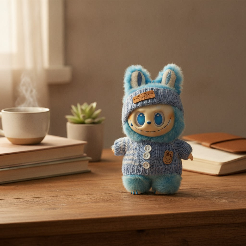 Charming Knitted Bunny Plush Charm – apparel accessories (view 2)