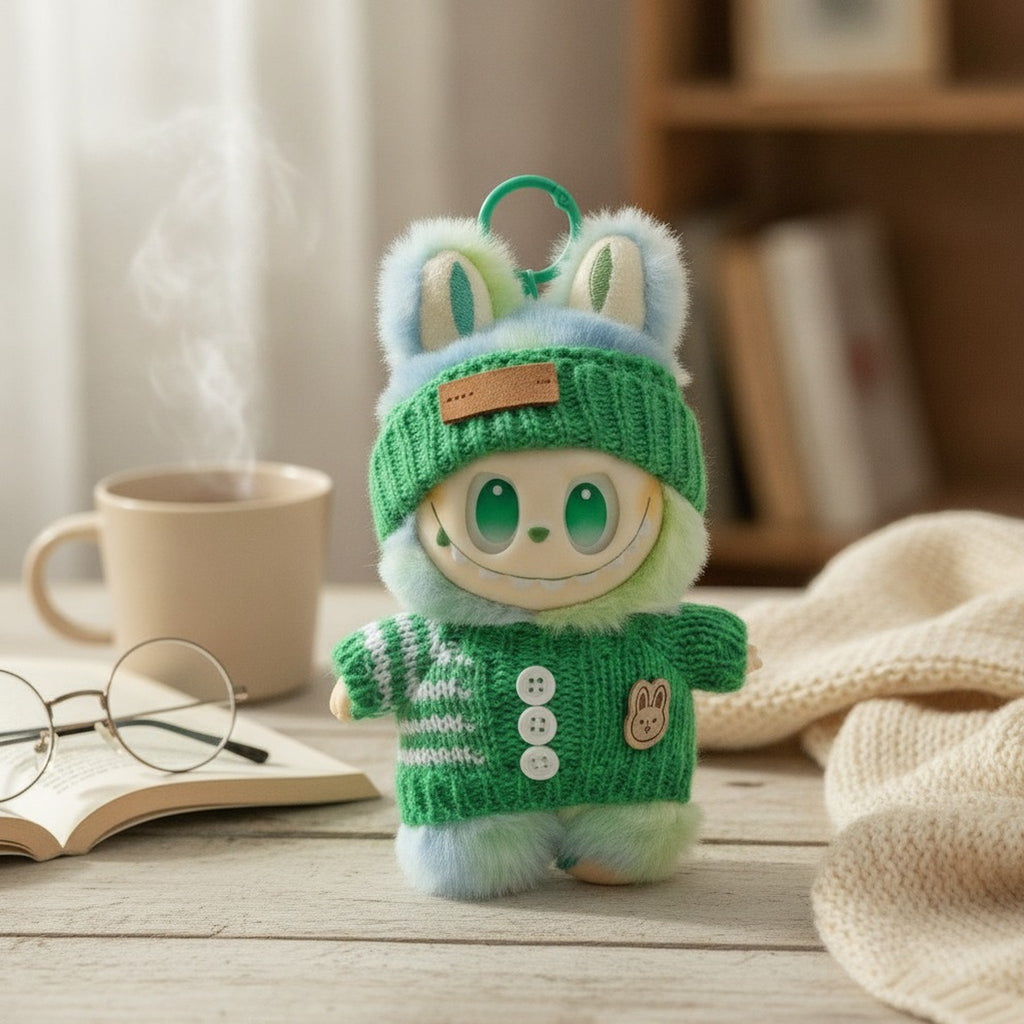EMonster Knitted Gradient Bunny Keychain Charm – apparel accessories (view 2)