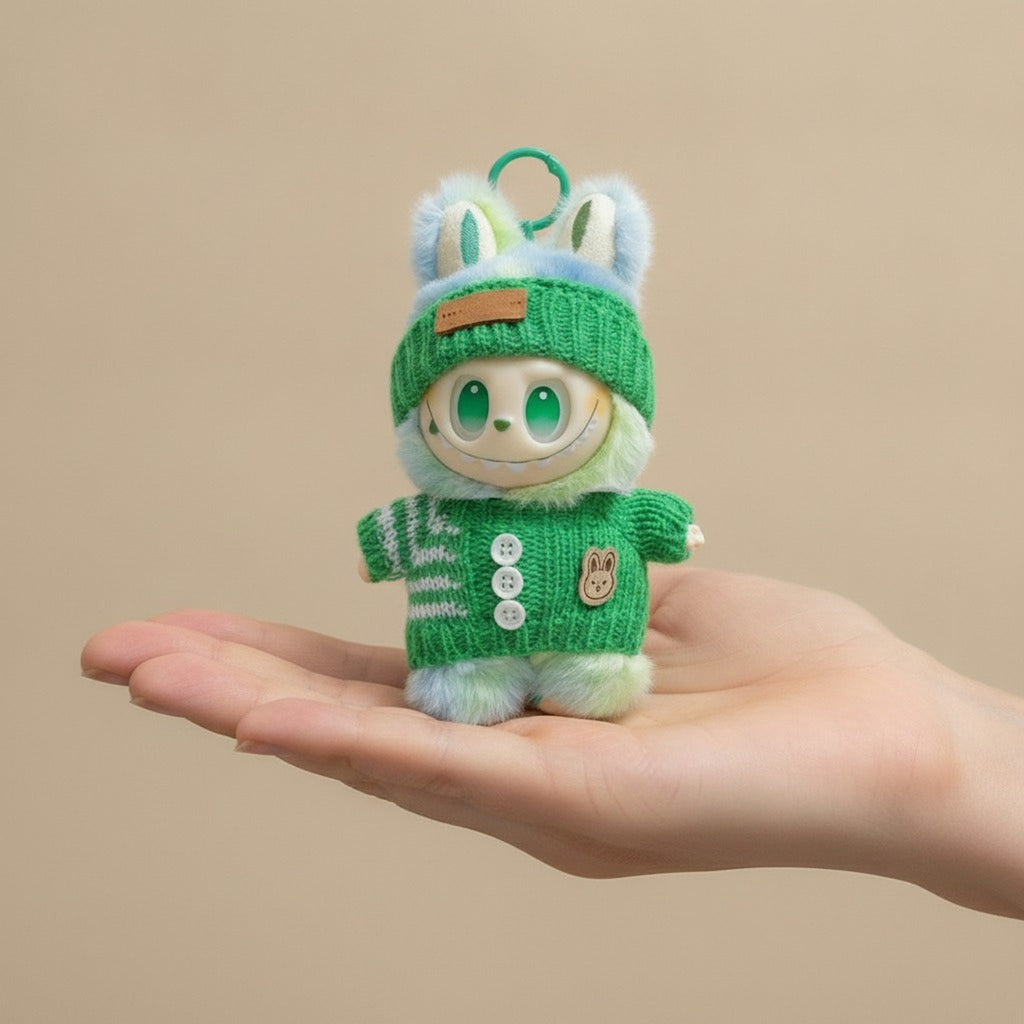 EMonster Knitted Gradient Bunny Keychain Charm – apparel accessories (view 3)