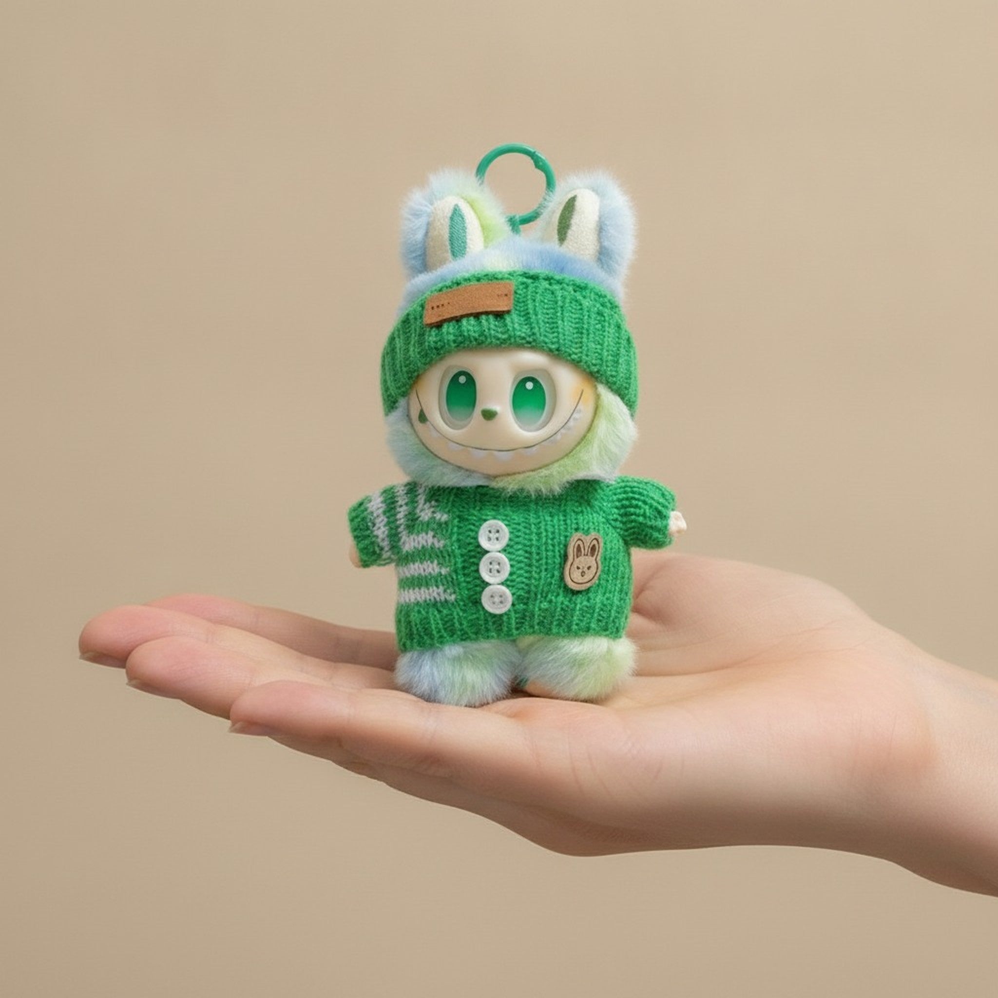 EMonster Knitted Gradient Bunny Keychain Charm – apparel accessories (view 3)