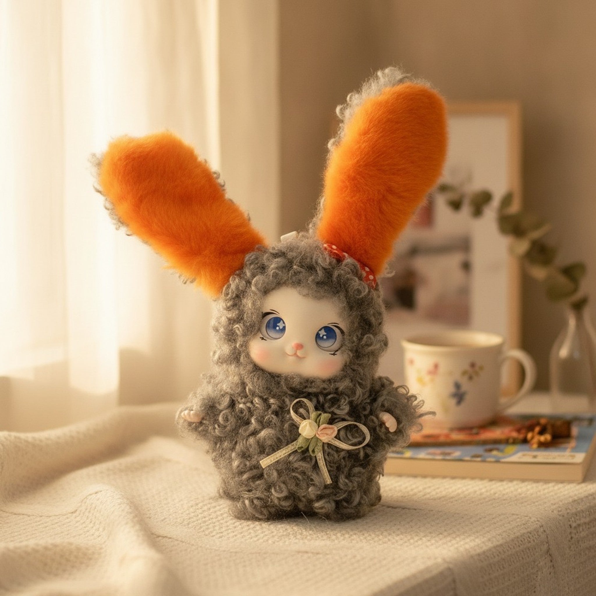 Fluffy Bunny Doll Bag Charm Keychain – novelty & toys (view 2)