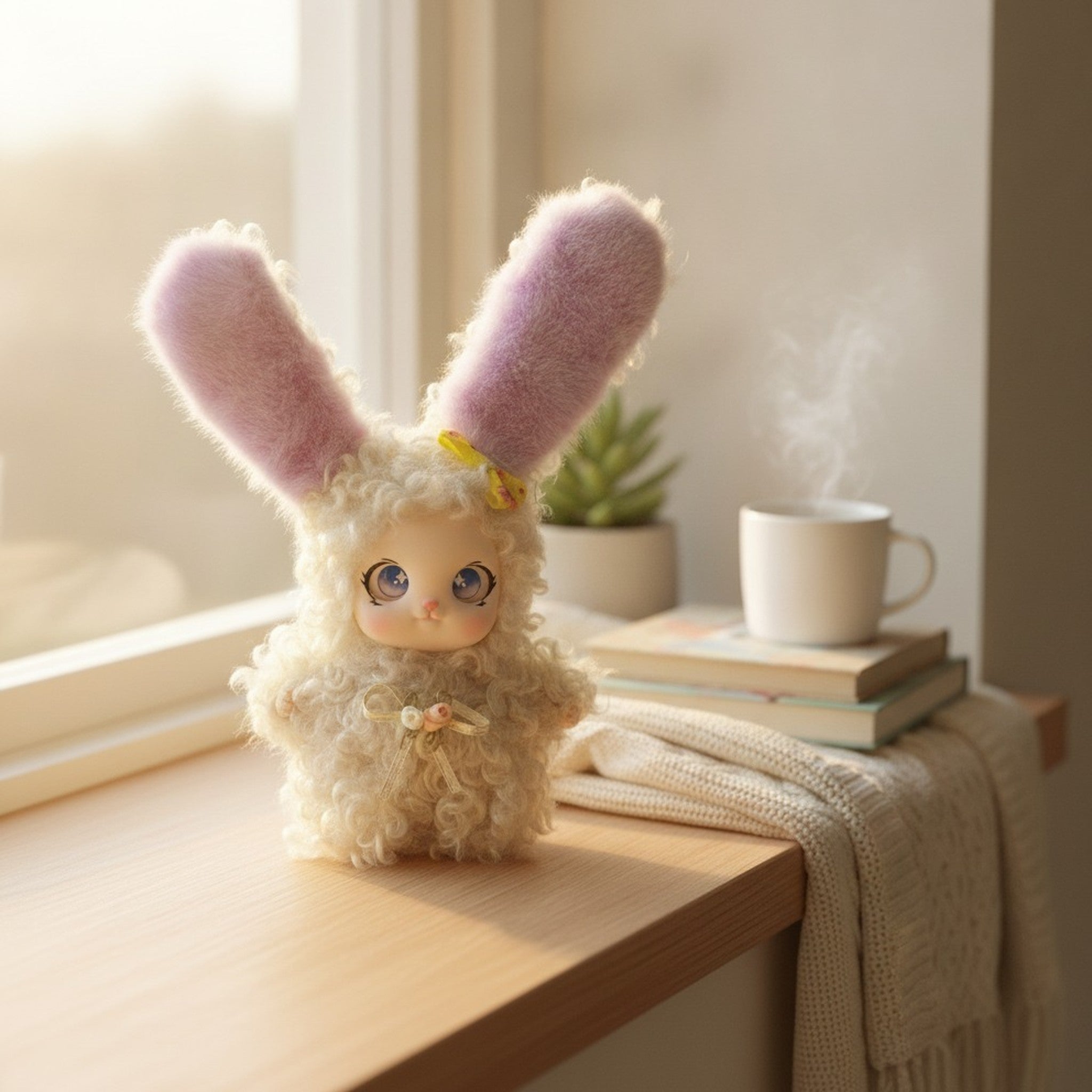 Curly Plush Bunny Doll – novelty & toys (view 2)