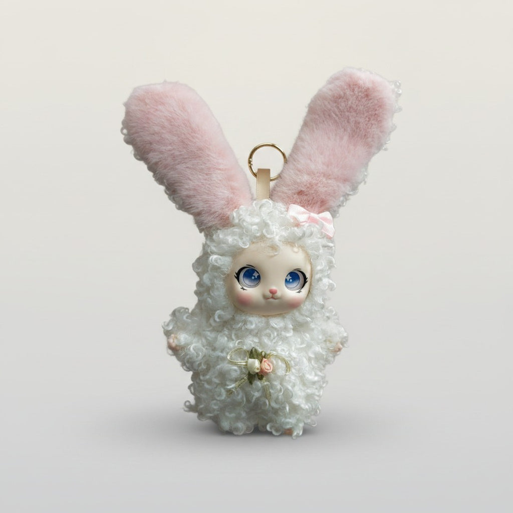 Plush Bunny Lamb Charm Keychain – novelty & toys (view 1)