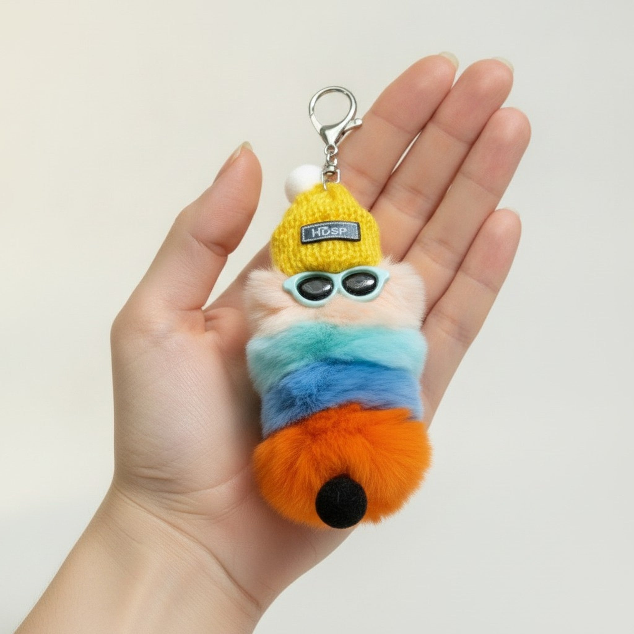 Rainbow Fur Beanie Keychain – bags & wallets (view 3)