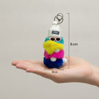Colorful Gradient Faux Fur Beanie Keychain Charm – novelty & toys (view 3)