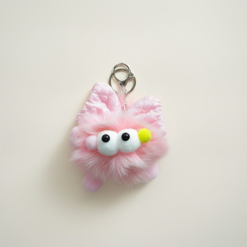 Cute Fluffy Monster Keychain Charm – novelty & toys (view 1)