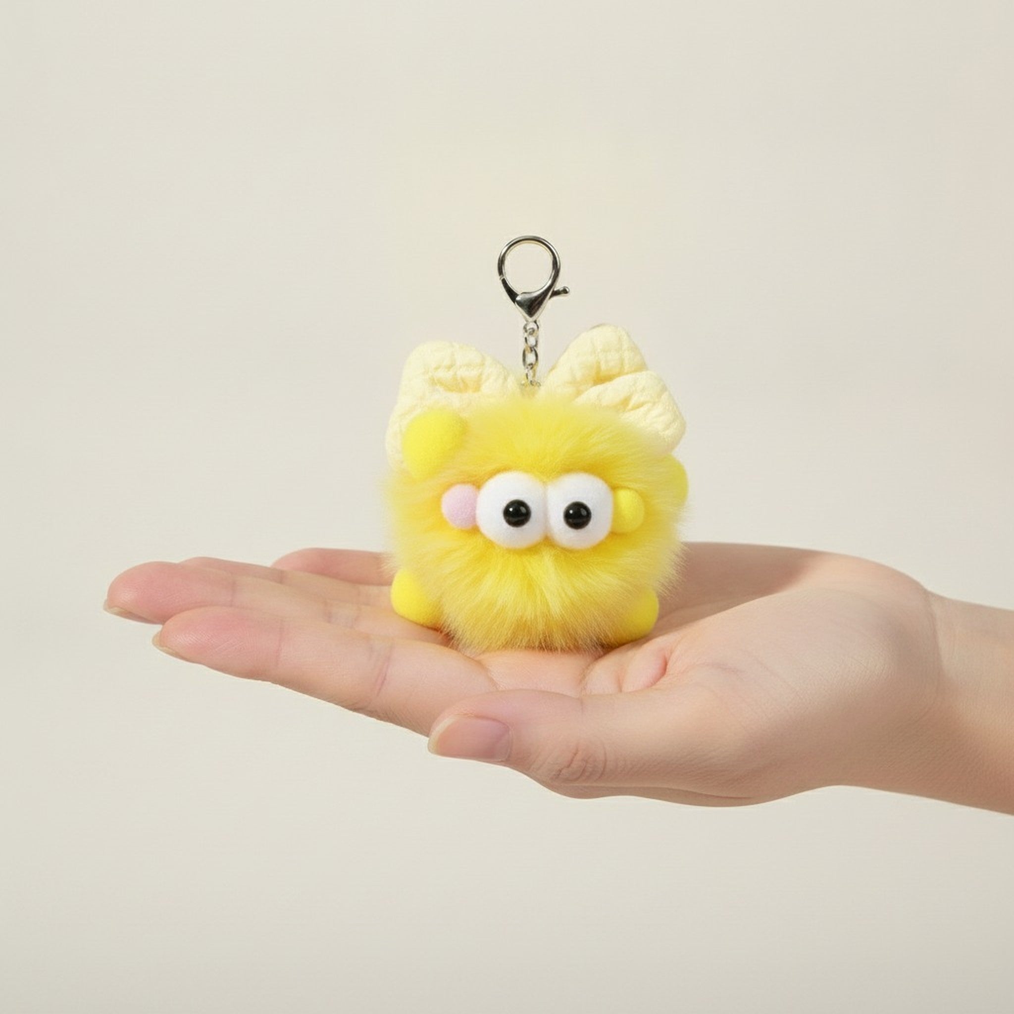 Fluffy Monster Bow Keychain – novelty & toys (view 3)
