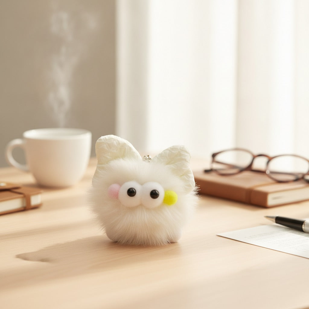 Adorable Fluffy Big-Eyed Keychain – novelty & toys (view 2)