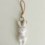 Embroidered Bunny Plush Keychain Charm – apparel accessories (view 1)