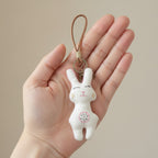 Embroidered Bunny Plush Keychain Charm – apparel accessories (view 3)