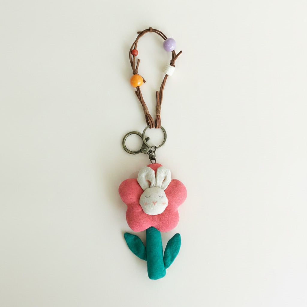 Floral Bunny Keychain Charm – bags & wallets (view 1)