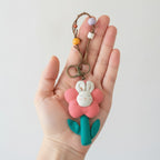 Floral Bunny Keychain Charm – bags & wallets (view 3)
