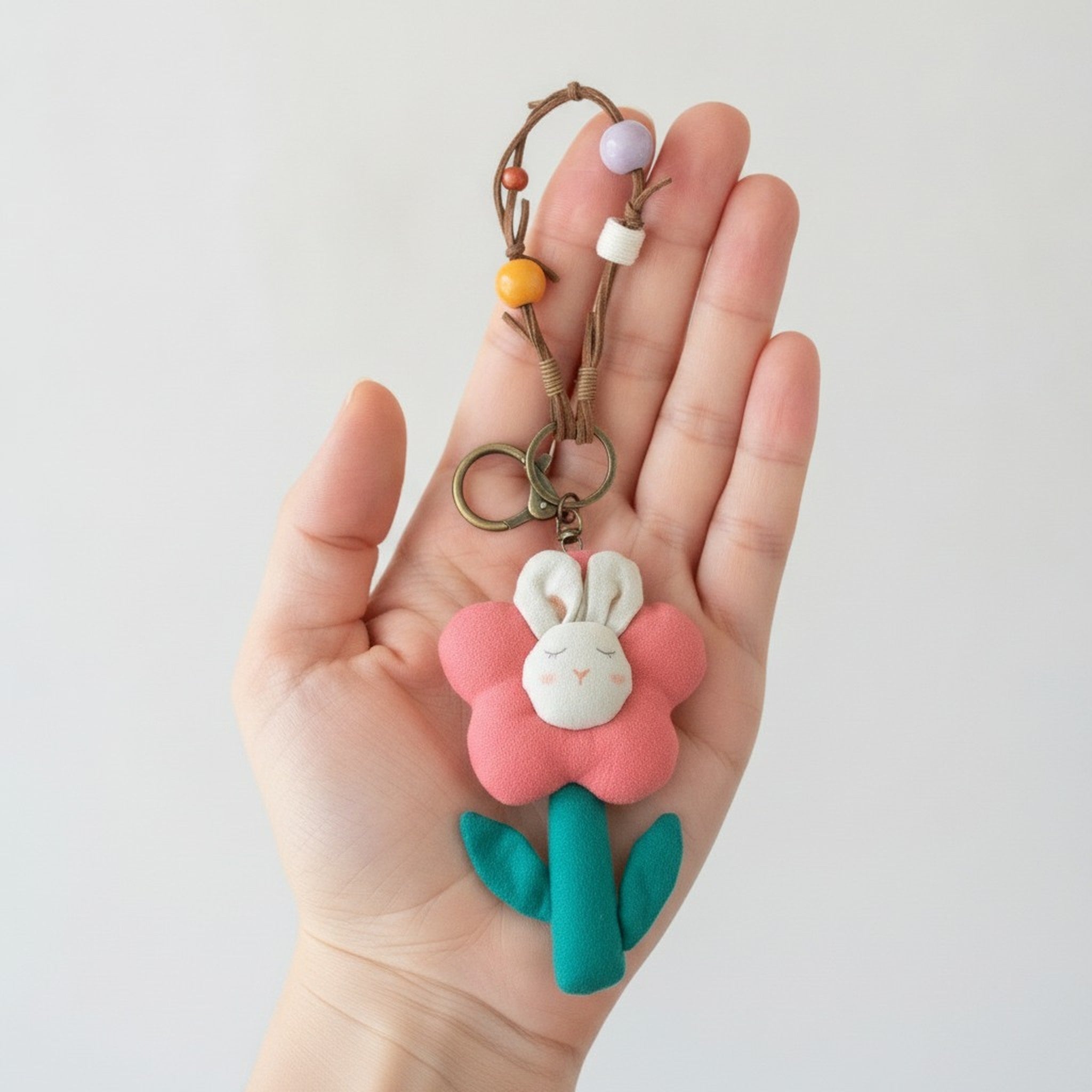 Floral Bunny Keychain Charm – bags & wallets (view 3)