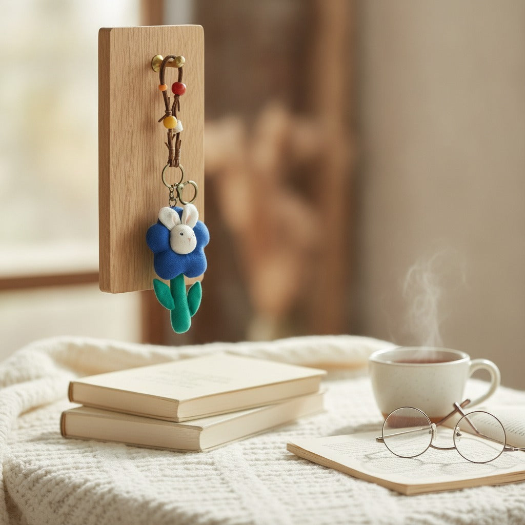 Flower Bunny Keychain Charm – novelty & toys (view 2)