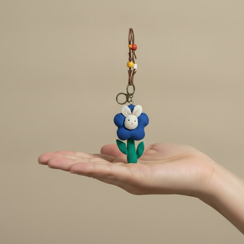 Flower Bunny Keychain Charm – novelty & toys (view 3)