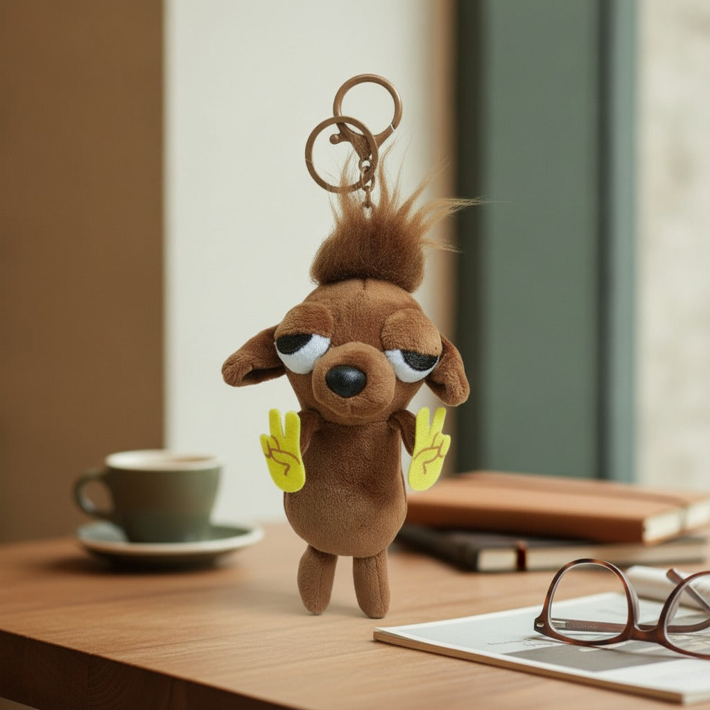 Sleepy Eyes Character Plush Keychain – novelty & toys (view 2)