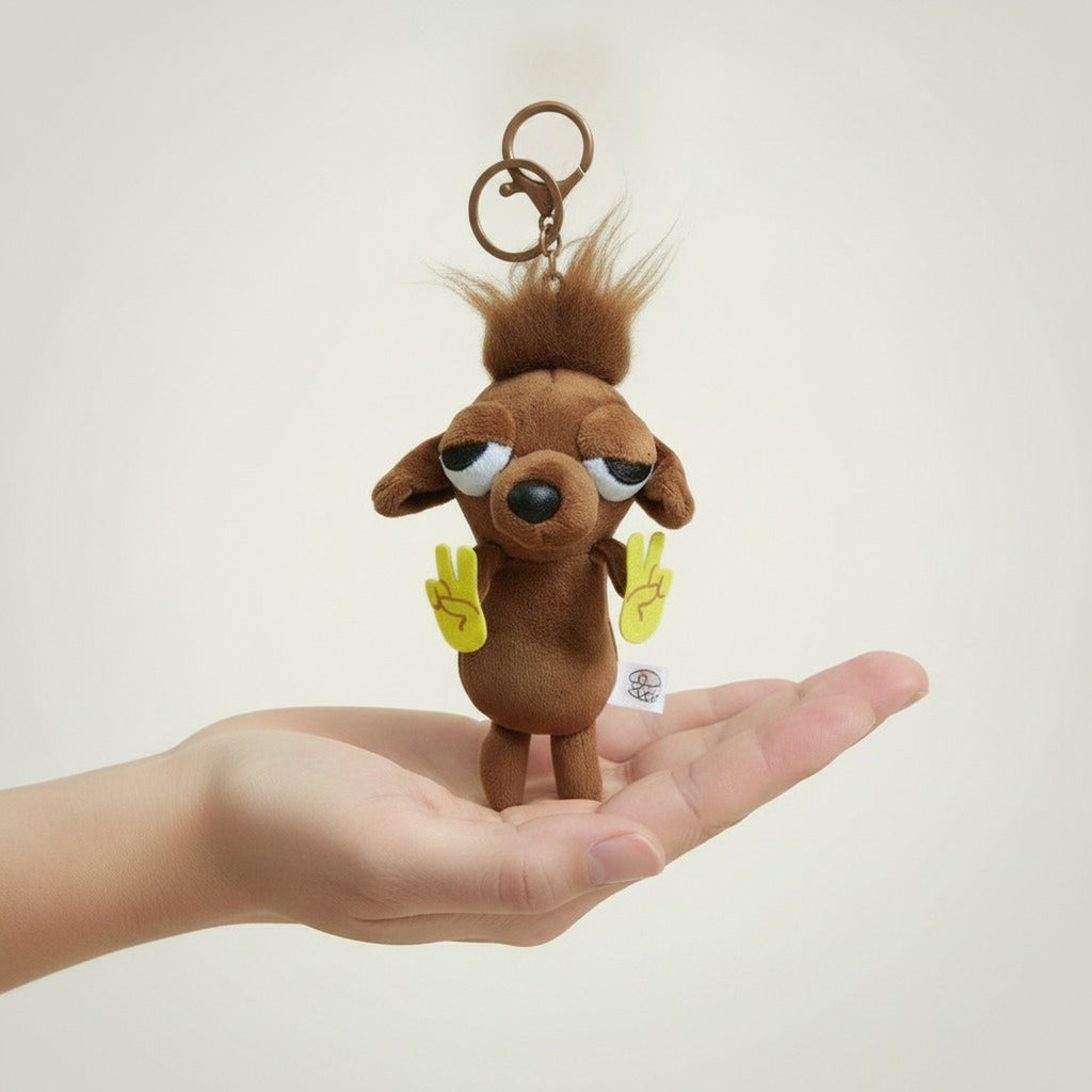 Sleepy Eyes Character Plush Keychain – novelty & toys (view 3)