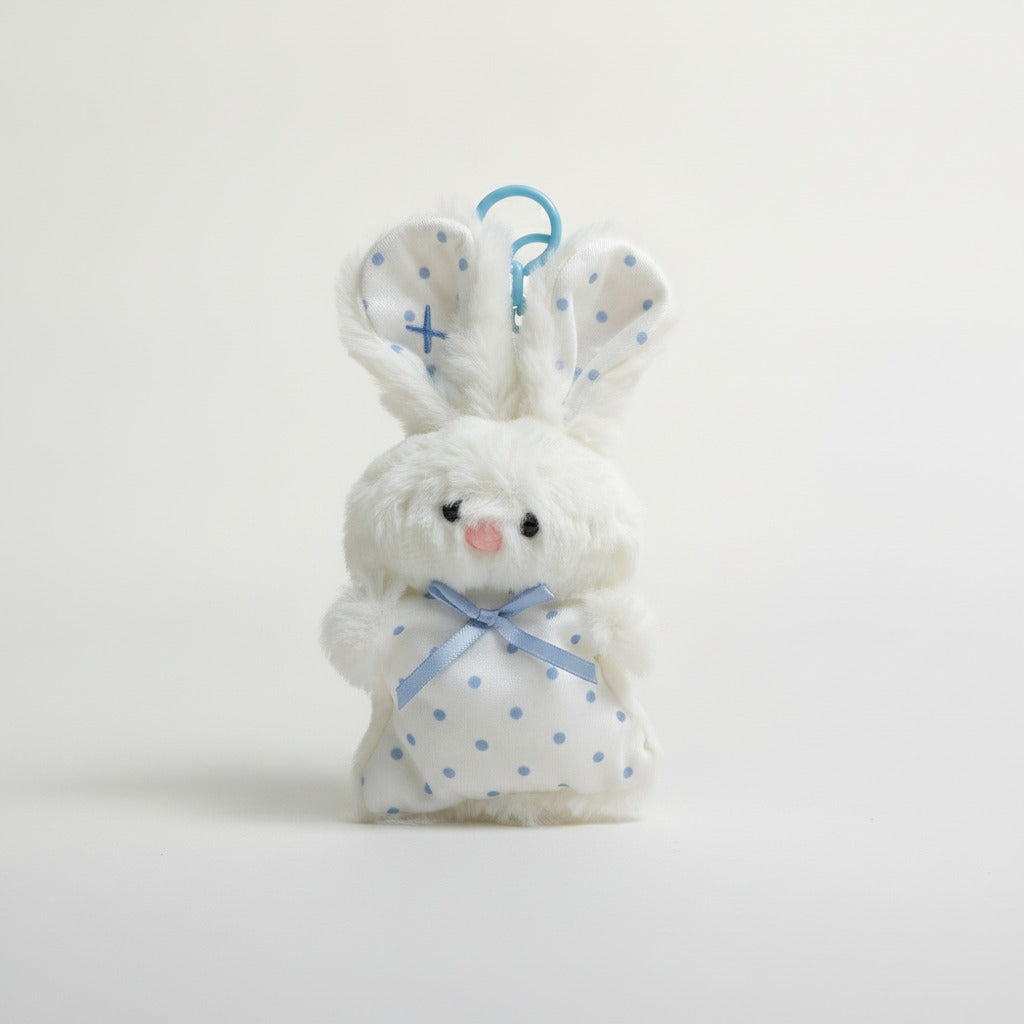 Soft Polka Dot Bunny Plush Keychain – novelty & toys (view 1)