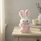 Fluffy Gingham Bunny Plush Charm – novelty & toys (view 2)