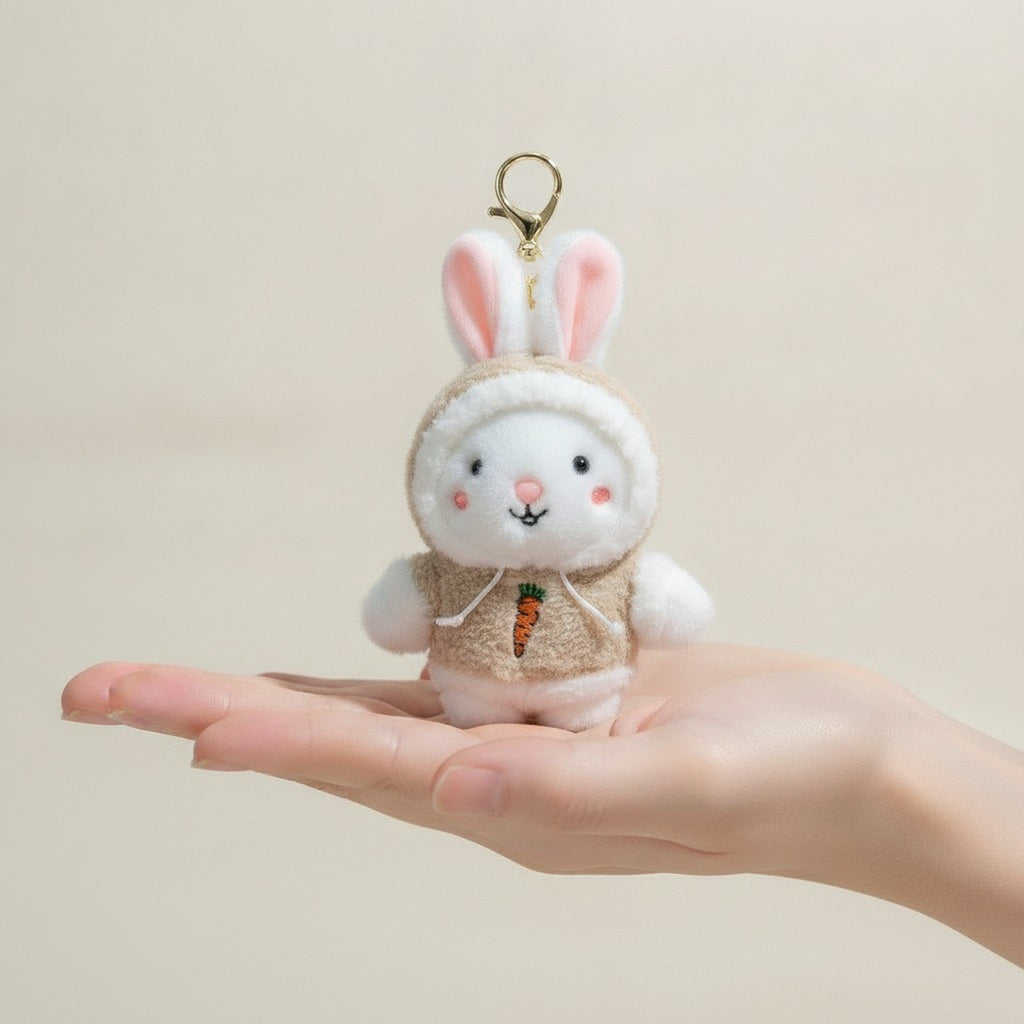 Cute Rabbit Plush Keychain Charm – novelty & toys (view 3)